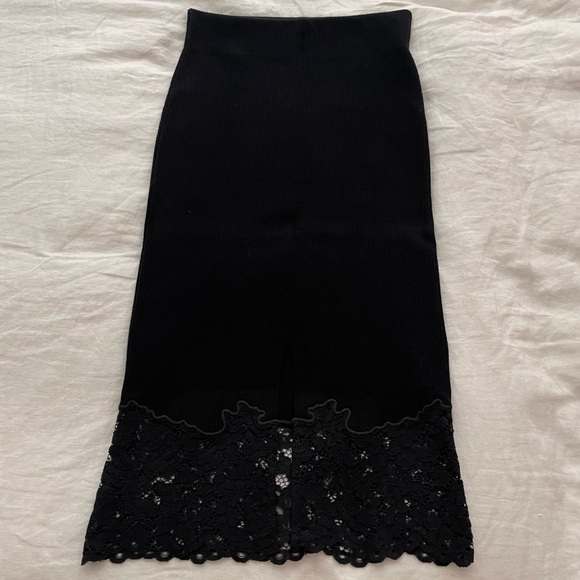 Express Black Laced Pencil Skirt - Picture 2 of 3